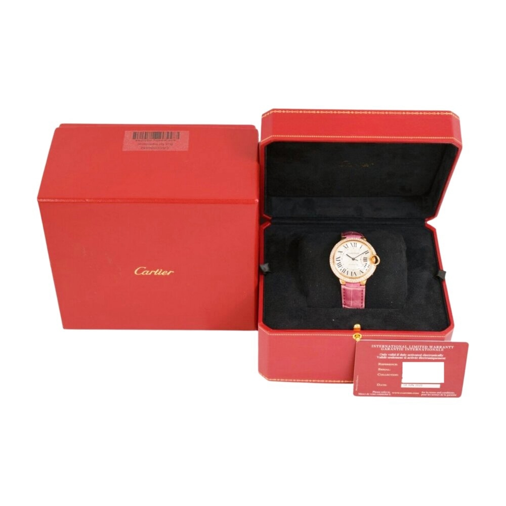 Cartier Ballon Bleu Rose Gold Silver Roman Dial WJBB0009