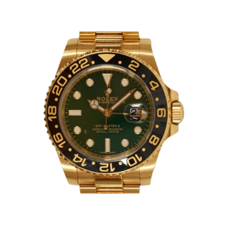Rolex GMT-Master II Yellow Gold Green Dial 116718LN