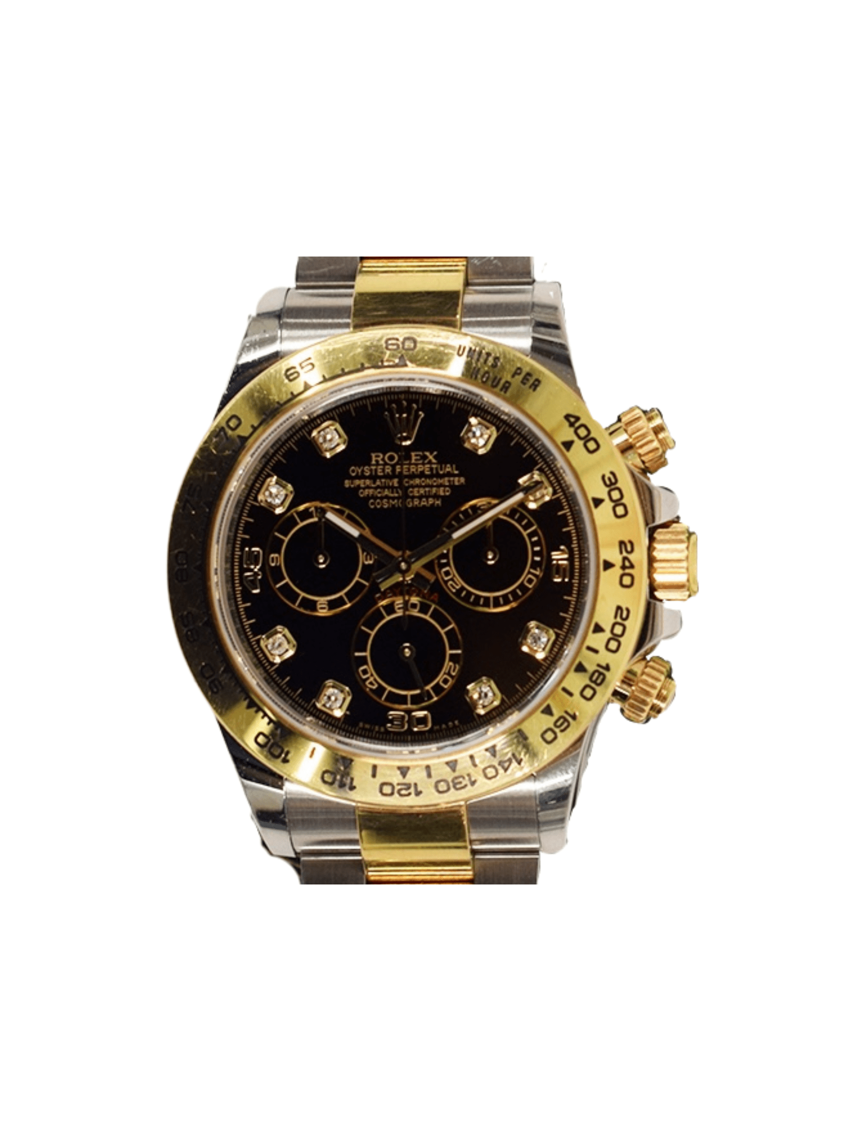 Rolex Daytona Stainless Steel and Yellow Gold Black Diamond Dial 116503G