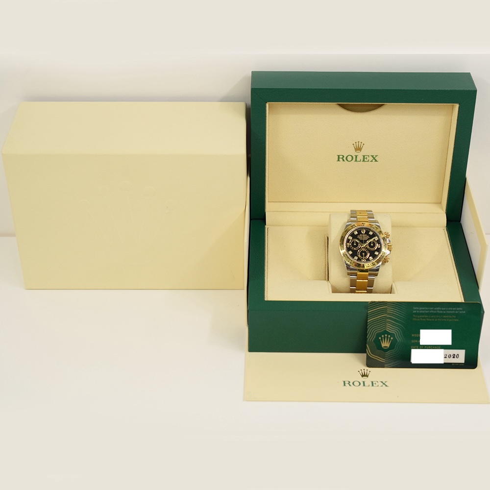 Rolex Daytona Stainless Steel and Yellow Gold Black Diamond Dial 116503G