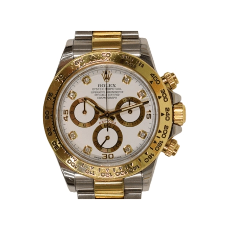 Rolex Daytona Stainless Steel and Yellow Gold White Diamond Dial 116503G