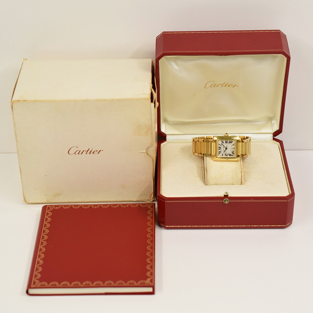 Cartier Tank Française Yellow Gold Ivory Roman Dial W50001R2