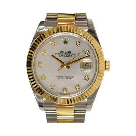 Rolex Datejust 41 Stainless Steel and Yellow Gold Mother of Pearl Diamond Dial 126333G