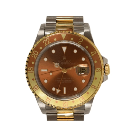 Rolex GMT-Master II Stainless Steel and Yellow Gold Chocolate Dial 16713