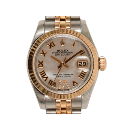 Rolex Lady-Datejust 26 Stainless Steel and Rose Gold White MOP VI Diamond Dial 179171NR