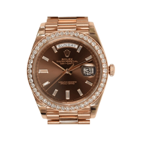 Rolex Day-Date 40 Rose Gold Chocolate Diamond Dial 228345RBR