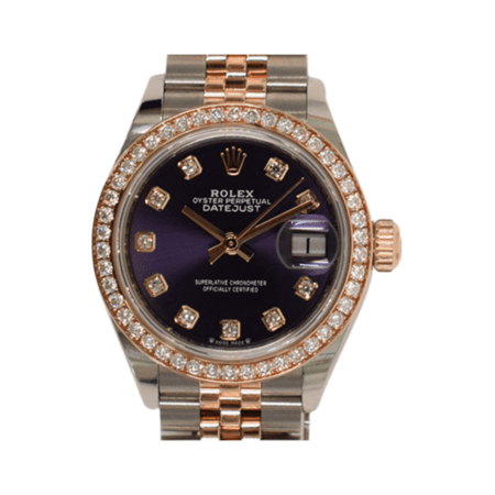 Rolex Lady-Datejust Stainless Steel and Rose Gold Purple Diamond Dial 279381RBR