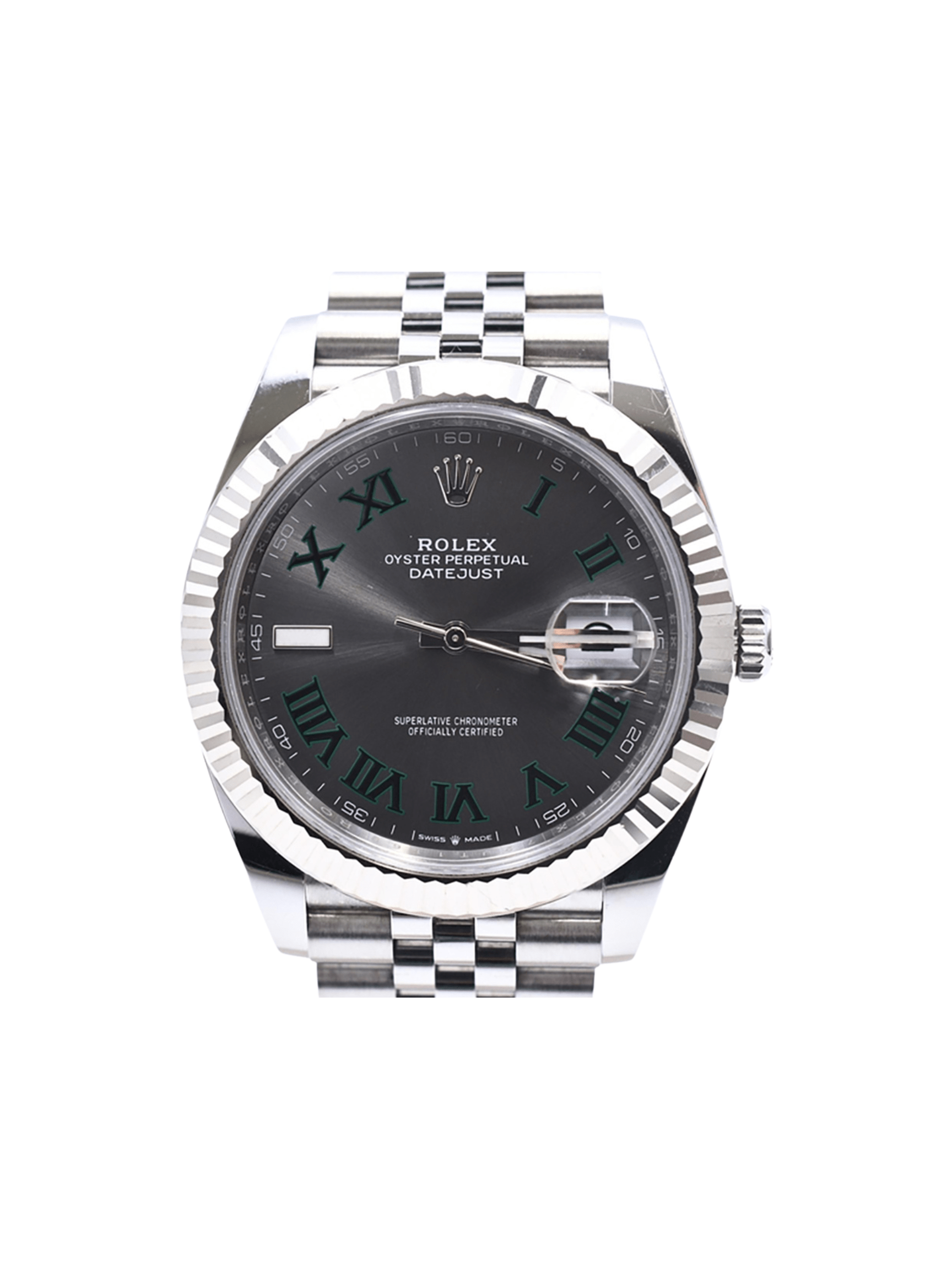 Rolex Datejust 41 Stainless Steel and White Gold Wimbledon Dial 126334