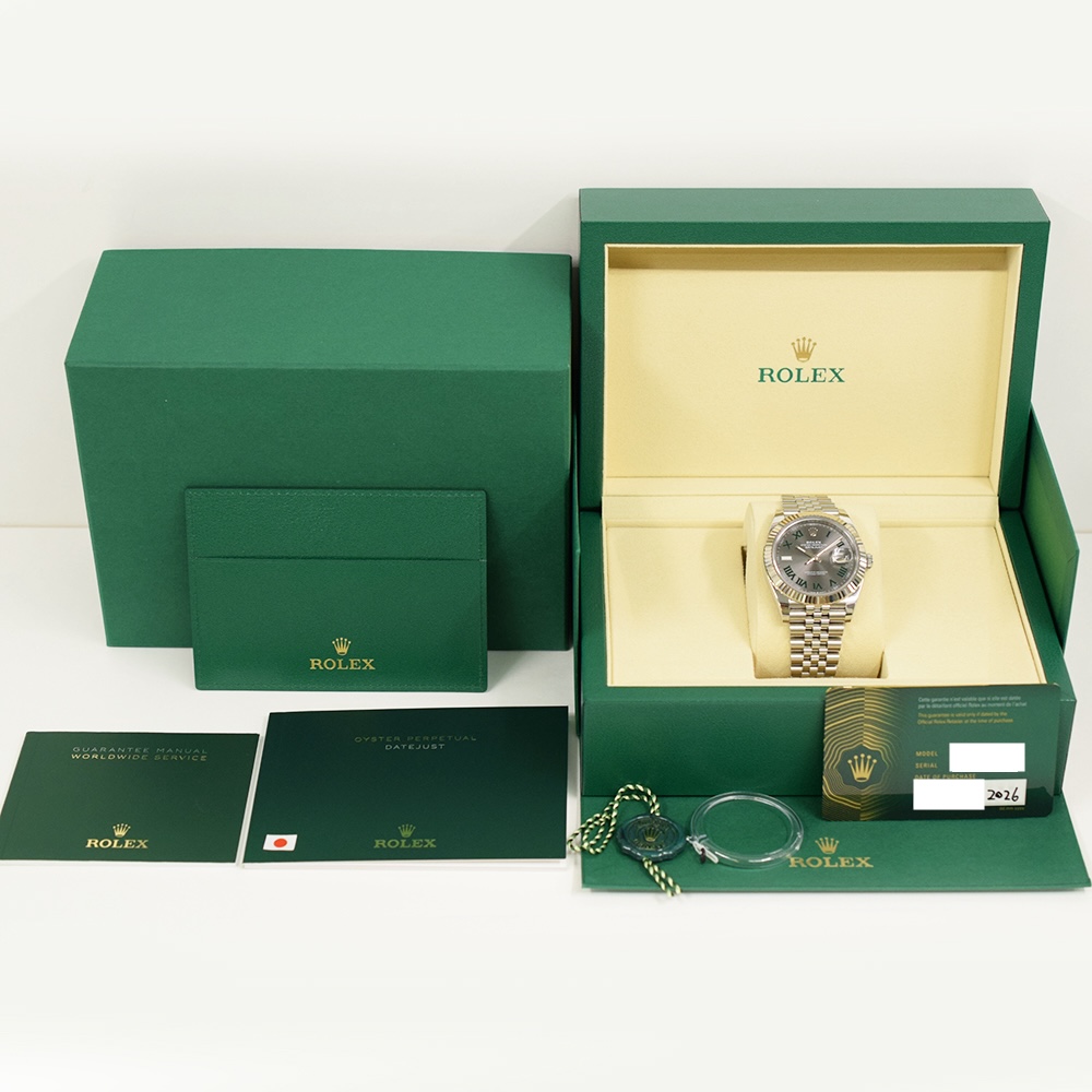 Rolex Datejust 41 Stainless Steel and White Gold Wimbledon Dial 126334