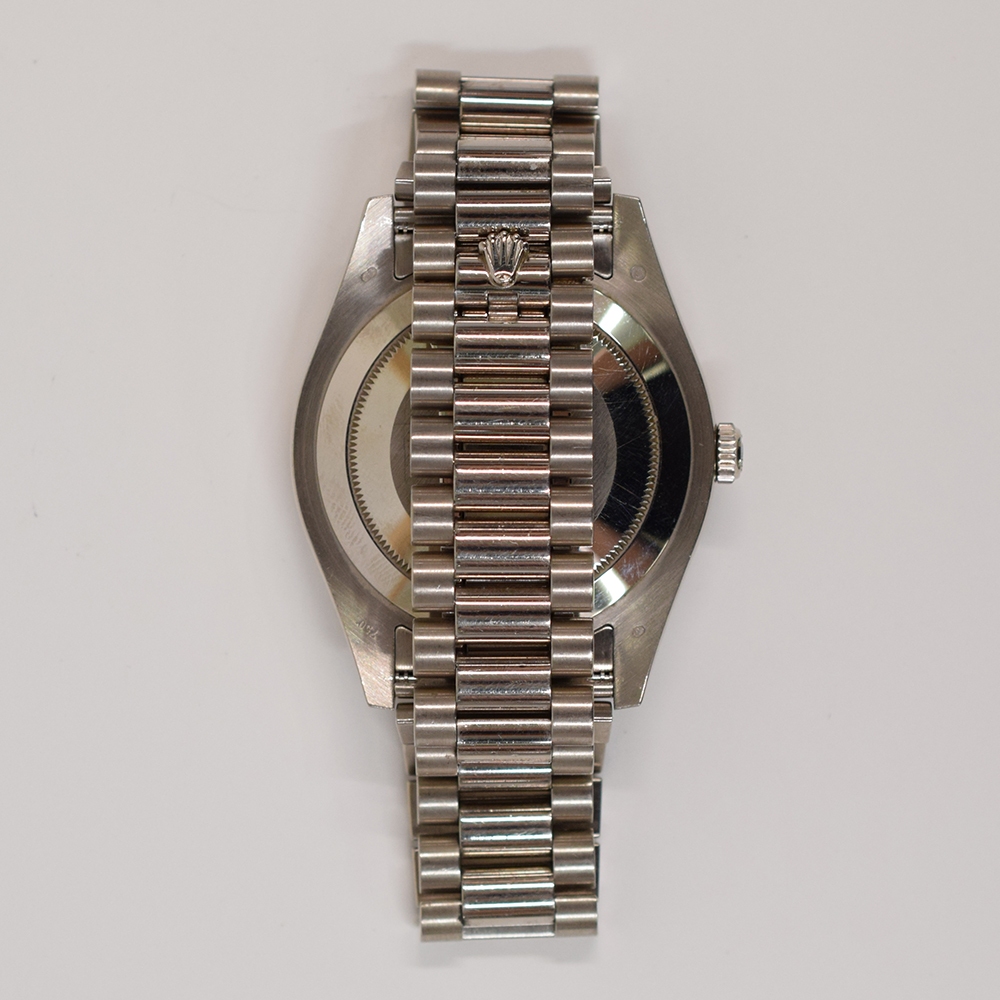 Rolex Day-Date II White Gold Silver Diamond Dial 218239A