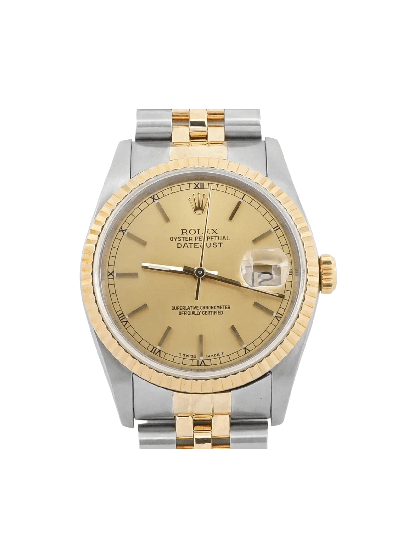 Rolex Datejust 36 Stainless Steel and Yellow Gold Champagne Dial 16233