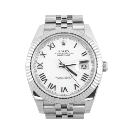 Rolex Datejust 41 White Gold and Stainless Steel White Roman Dial 126334