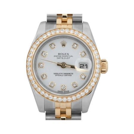 Rolex Lady-Datejust Stainless Steel and Yellow Gold White Diamond Dial 179383