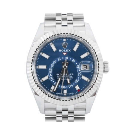 Rolex Sky-Dweller Stainless Steel and White Gold Blue Stick Dial 336934