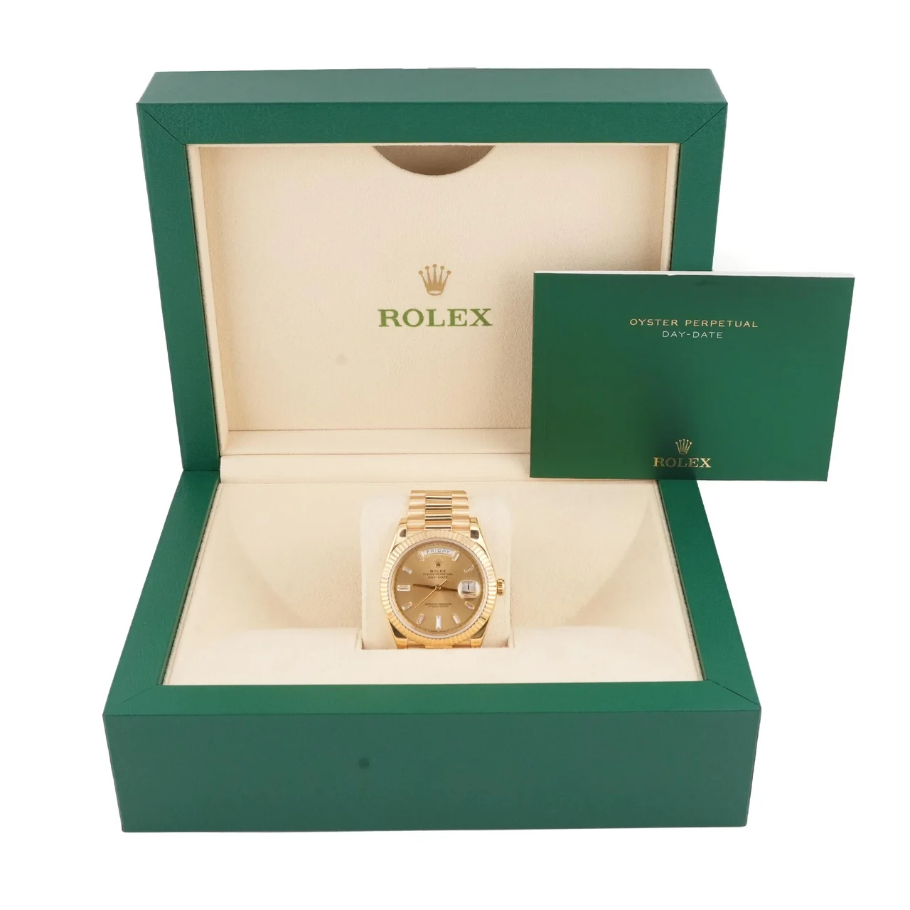 Rolex Day-Date 40 Yellow Gold Champagne Diamond Dial 228238