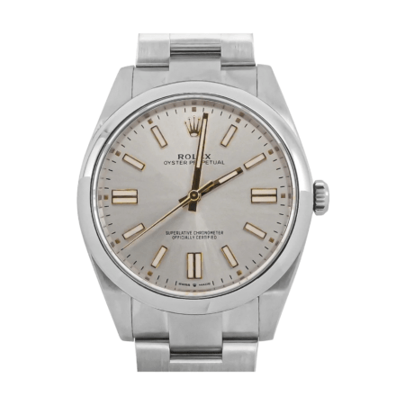 Rolex Oyster Perpetual 41 Stainless Steel Silver Stick Dial 124300
