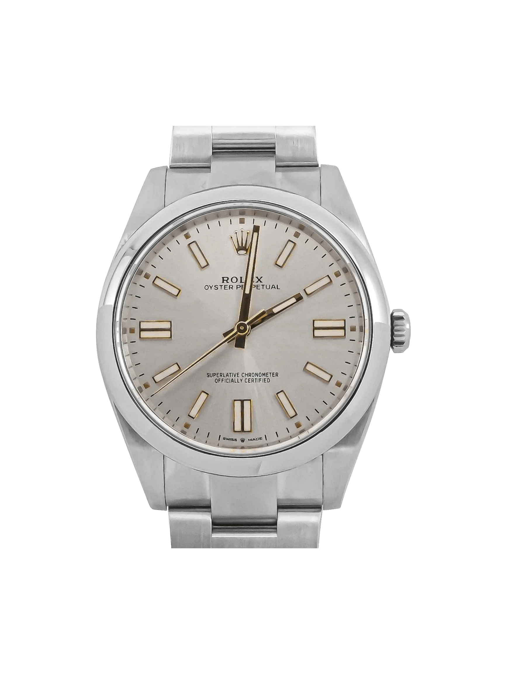 Rolex Oyster Perpetual 41 Stainless Steel Silver Stick Dial 124300