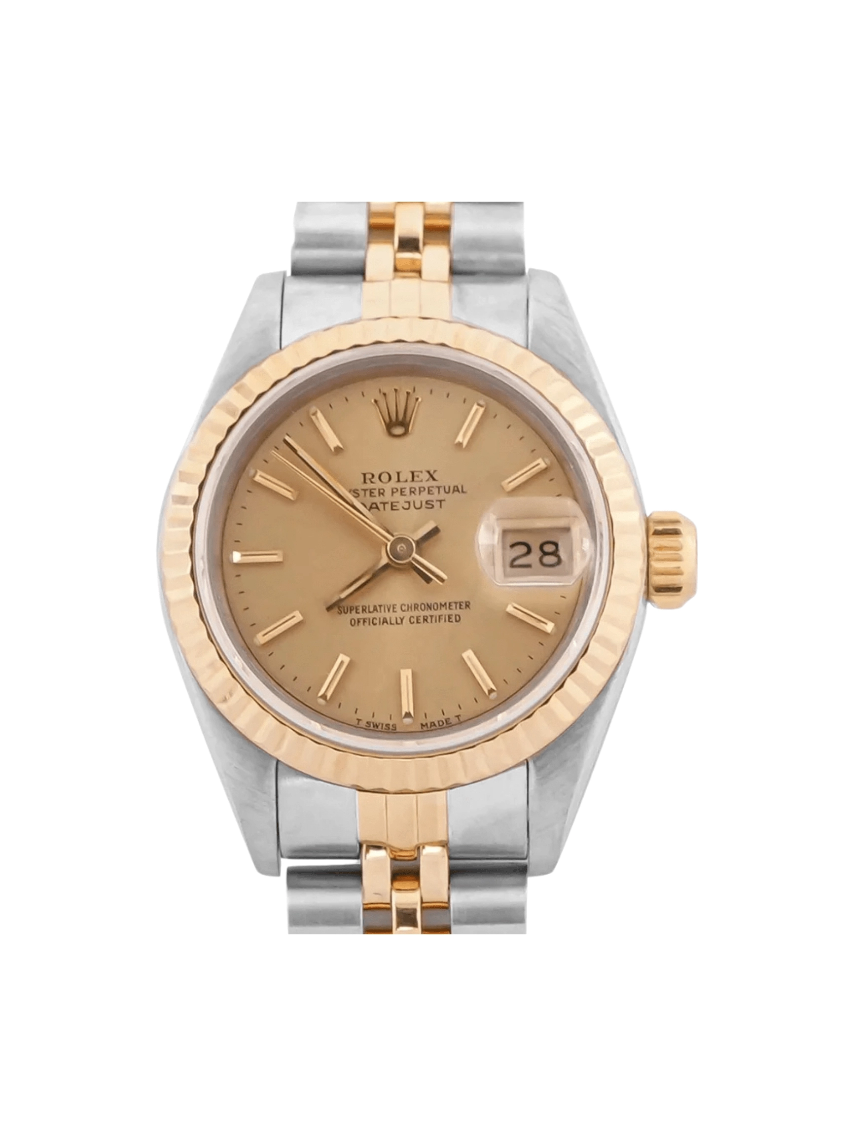 Rolex Lady-Datejust Stainless Steel and Yellow Gold Champagne Dial 69173