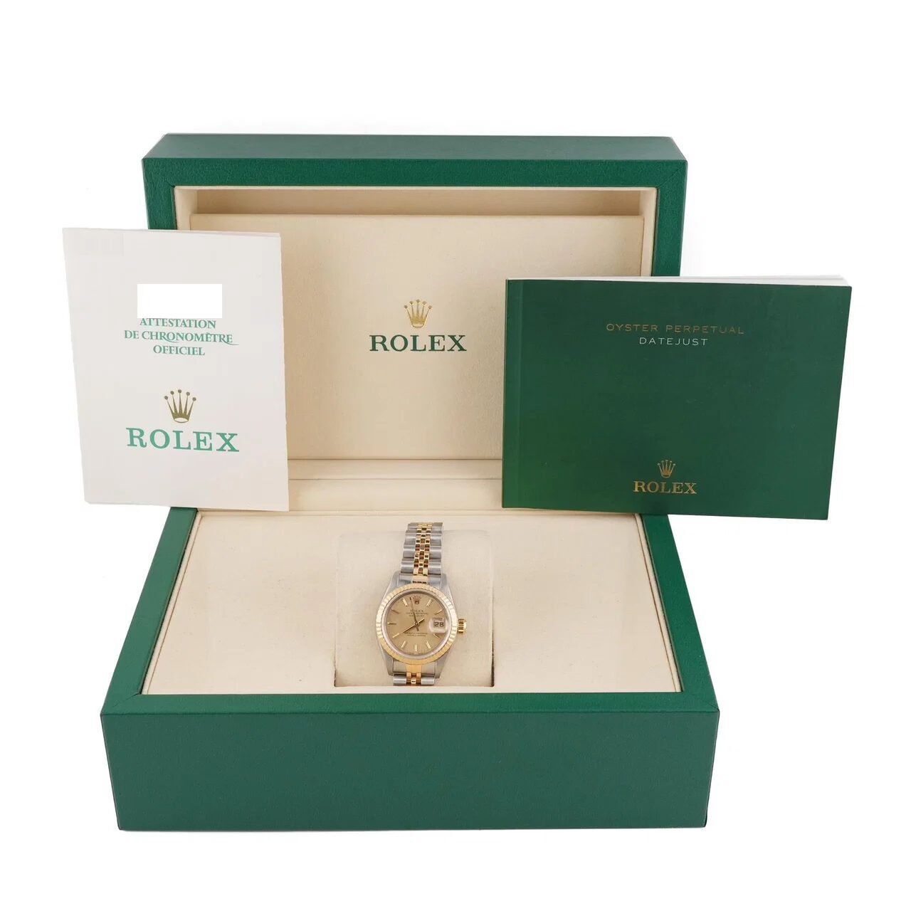 Rolex Lady-Datejust Stainless Steel and Yellow Gold Champagne Dial 69173