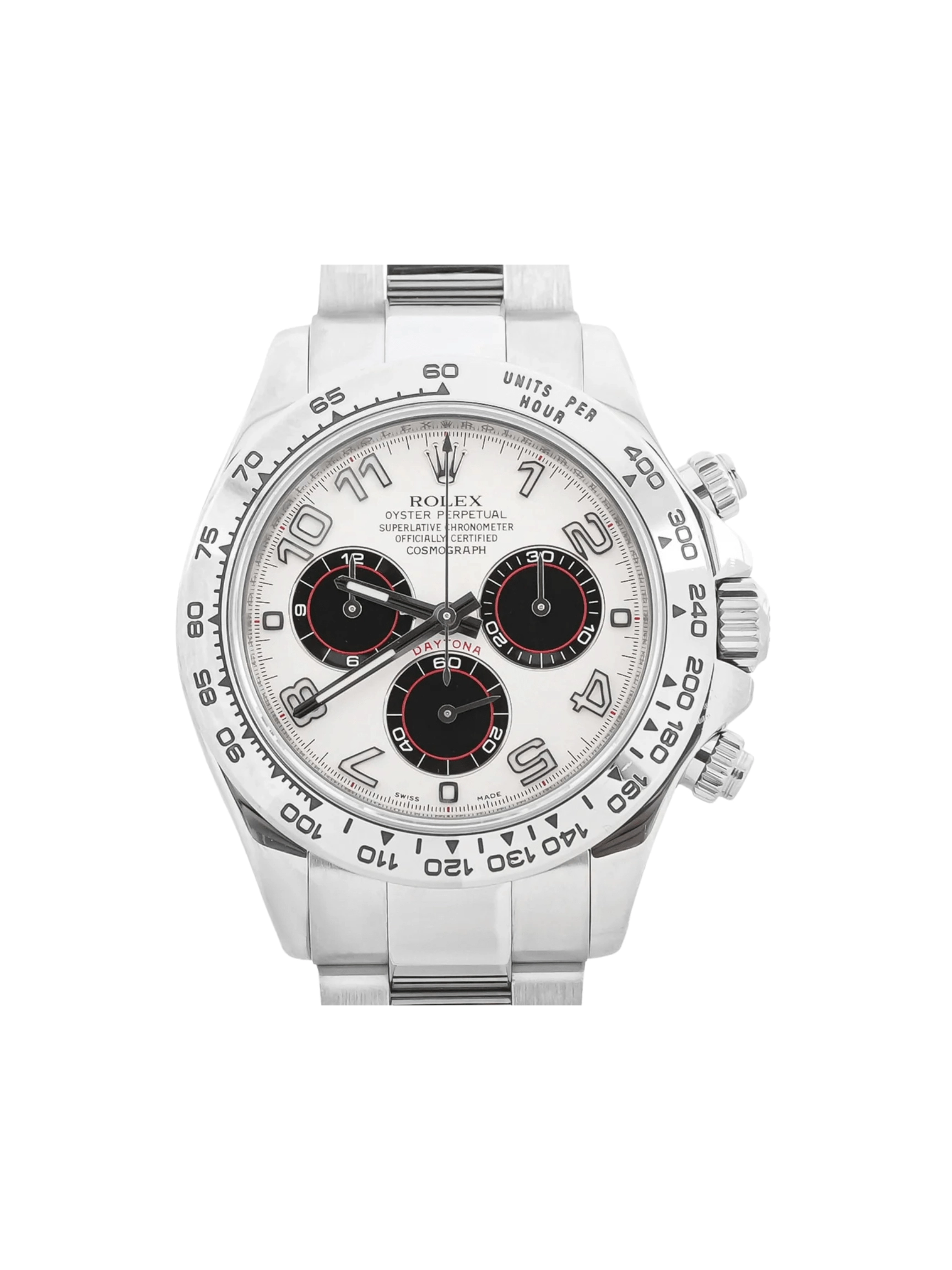 Rolex Daytona Cosmograph White Gold White Arabic Dial 116509