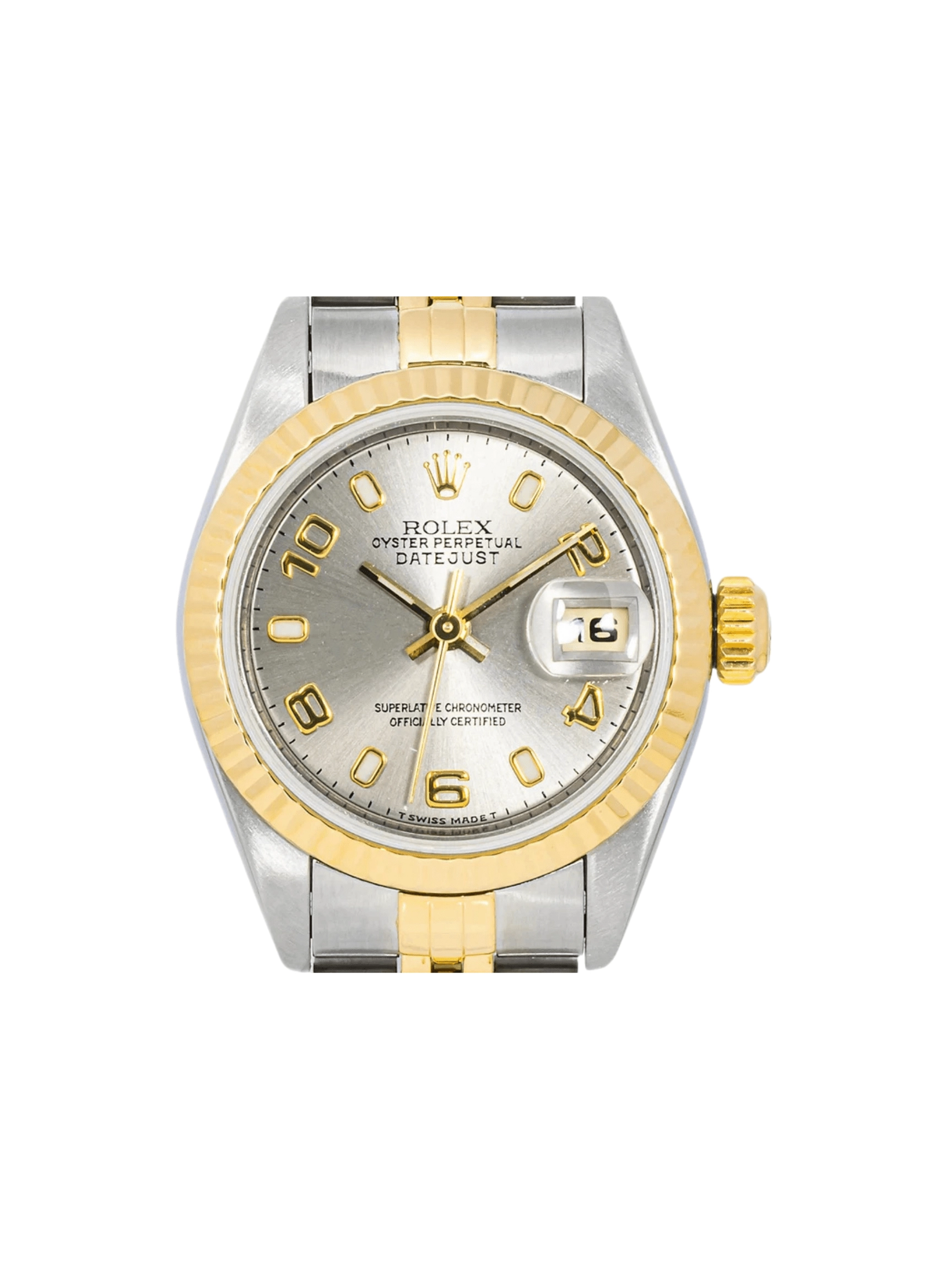 Rolex Lady-Datejust Stainless Steel Yellow Gold Silver Dial 69173