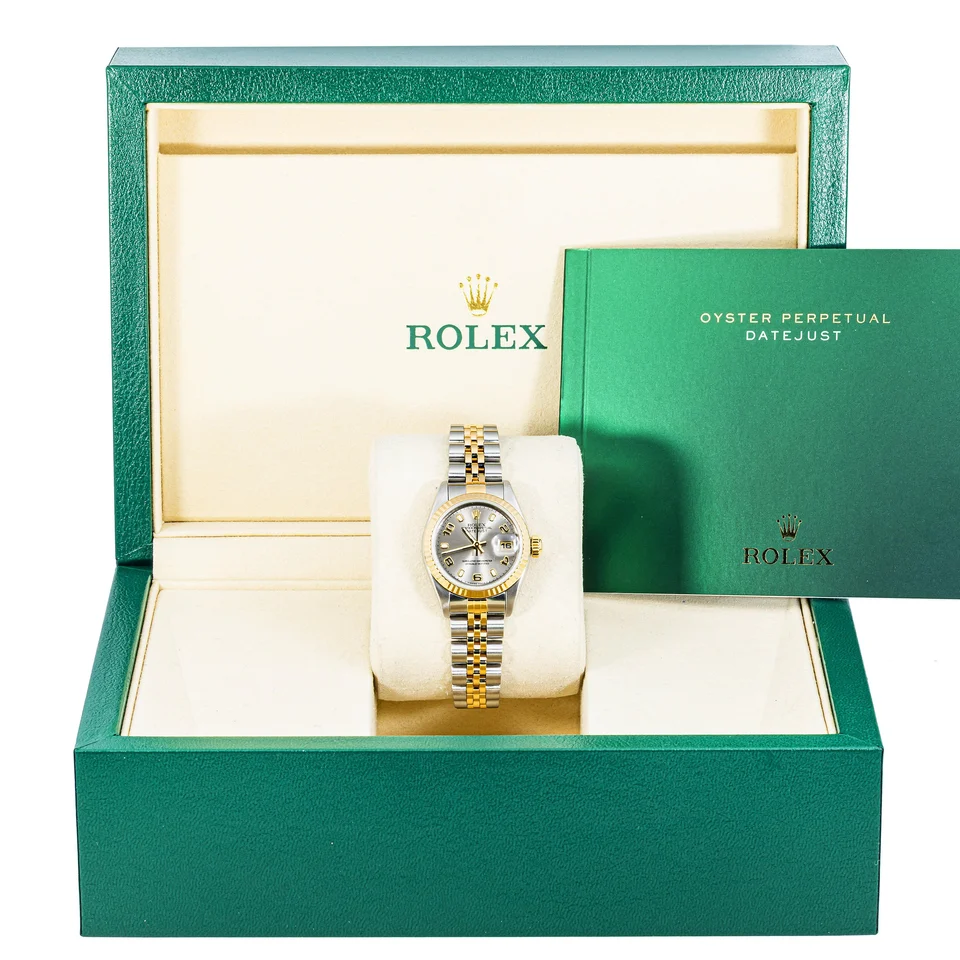 Rolex Lady-Datejust Stainless Steel Yellow Gold Silver Dial 69173