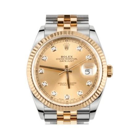 Rolex Datejust Stainless Steel and Yellow Gold Champagne Diamond Dial 126333