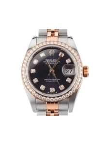 Rolex Lady-Datejust Stainless Steel and Rose Gold Aubergine Diamond Dial 279381RBR
