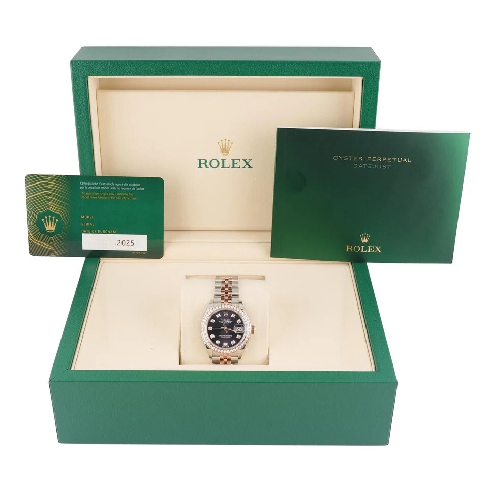 Rolex Lady-Datejust Stainless Steel and Rose Gold Aubergine Diamond Dial 279381RBR