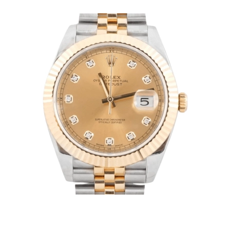 Rolex Datejust Stainless Steel and Yellow Gold Champagne Diamond Dial 126333