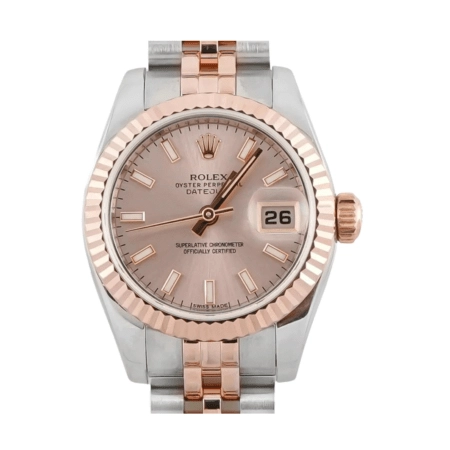 Rolex Lady-Datejust Stainless Steel and Rose Gold Pink Stick Dial 179171