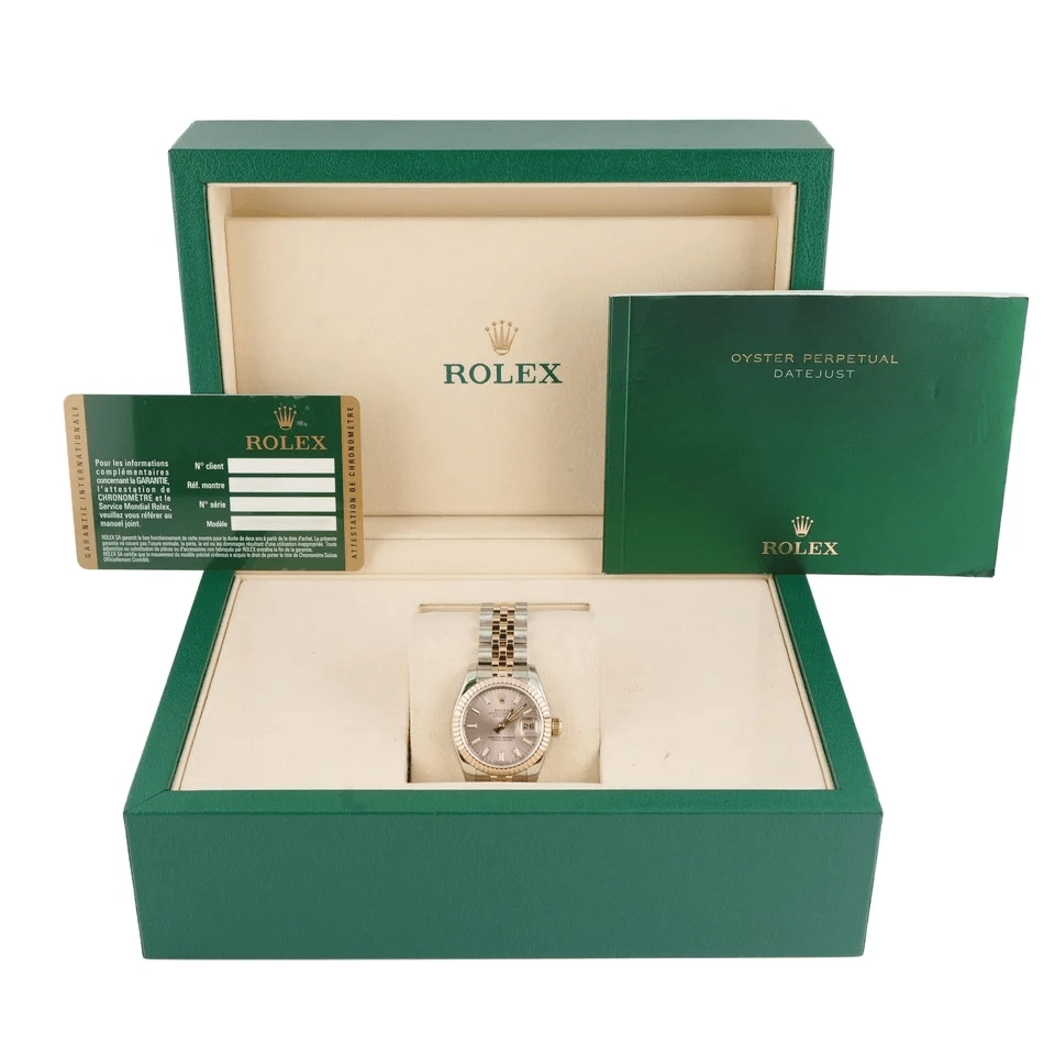 Rolex Lady-Datejust Stainless Steel and Rose Gold Pink Stick Dial 179171