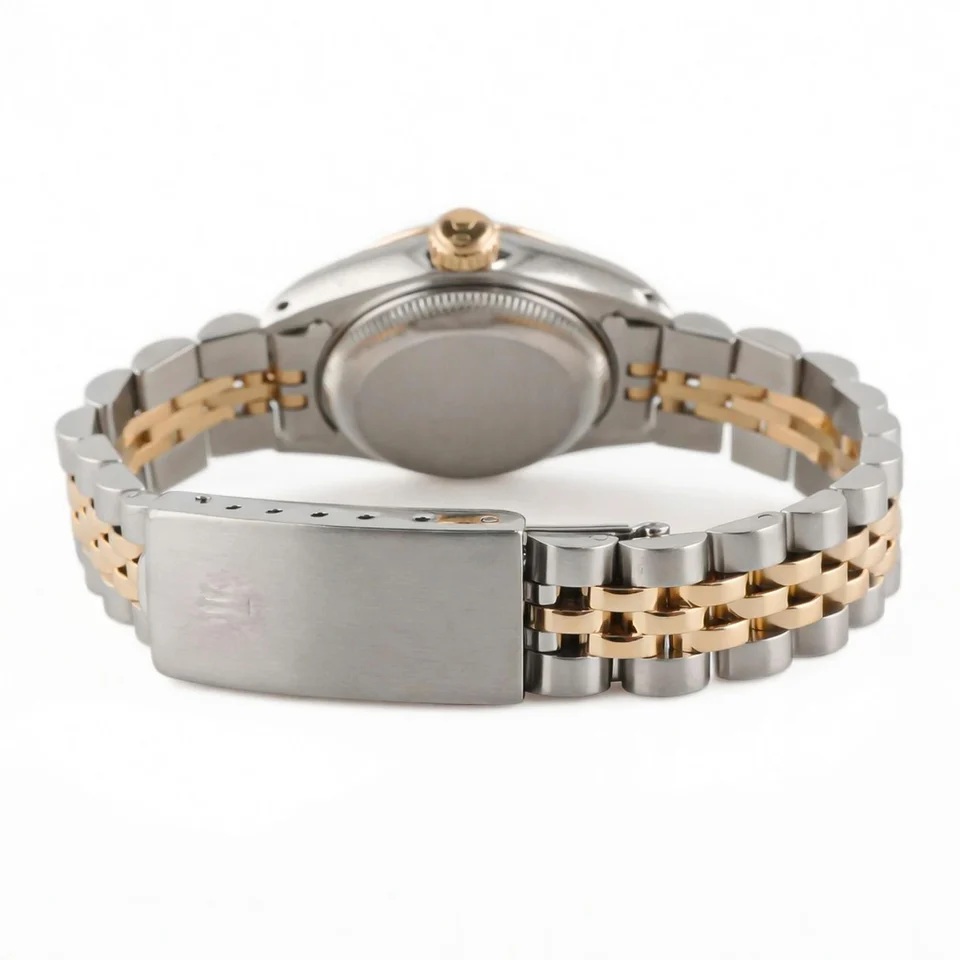 Rolex Lady-Datejust Stainless Steel and Yellow Gold Champagne Diamond Dial 69173