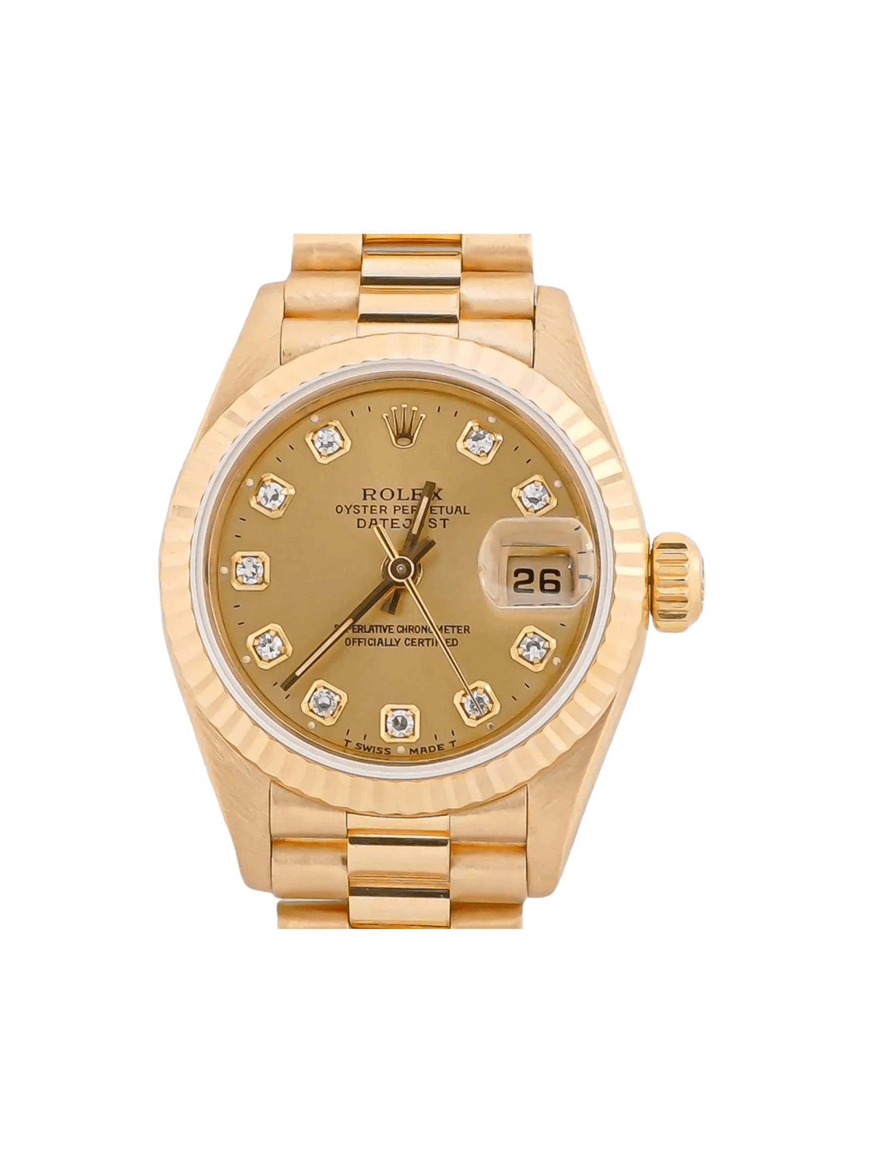 Rolex Lady-Datejust Yellow Gold Champagne Diamond Dial 69178
