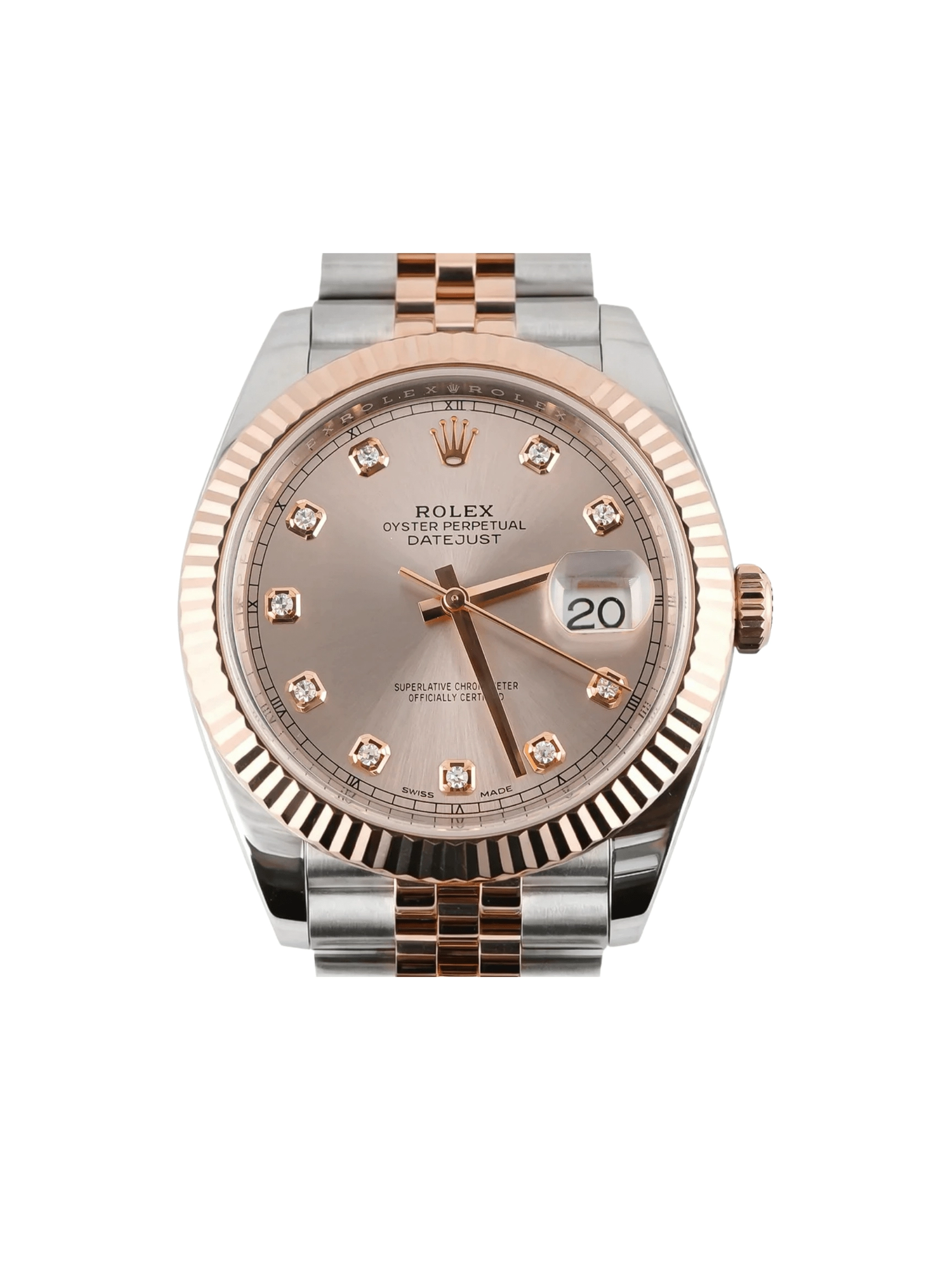 Rolex Datejust Stainless Steel and Rose Gold Sundust Diamond Dial 126331