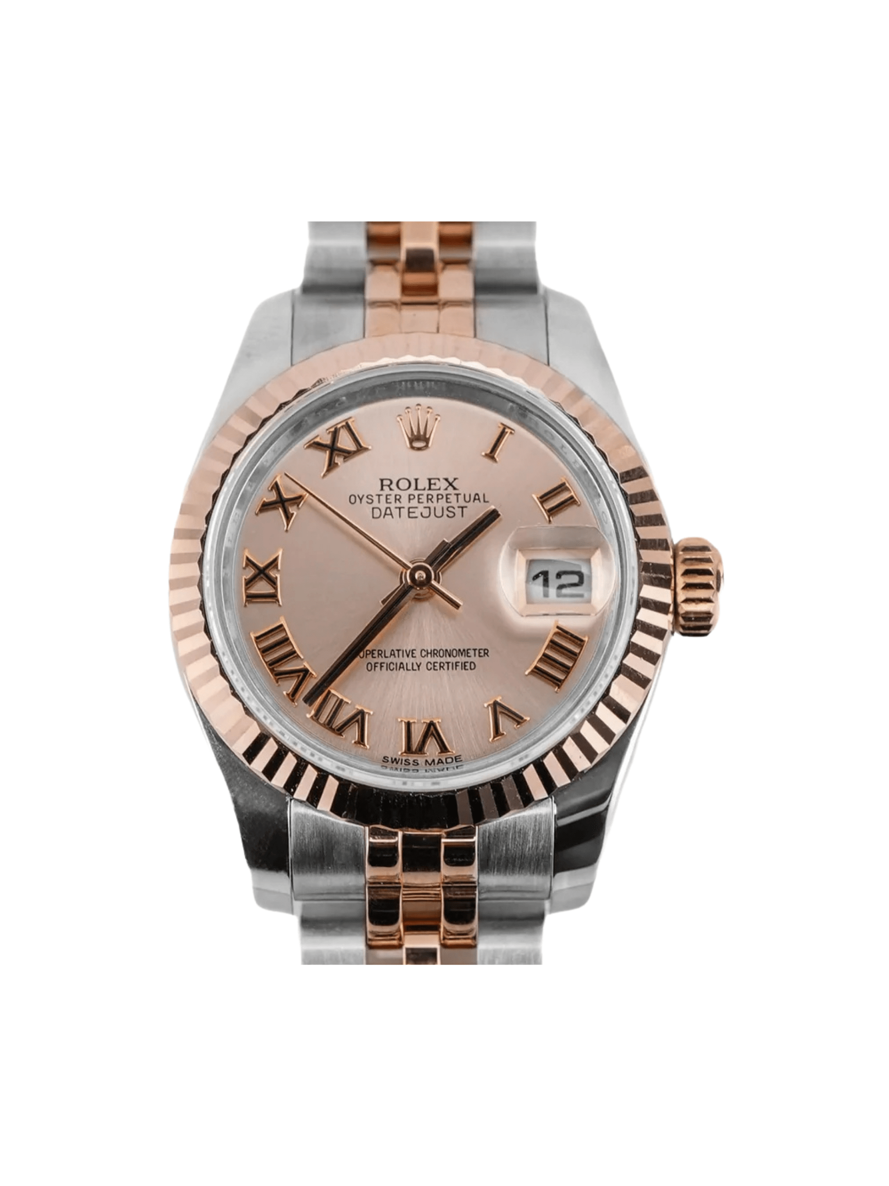 Rolex Lady-Datejust Stainless Steel and Rose Gold Pink Roman Dial 179171