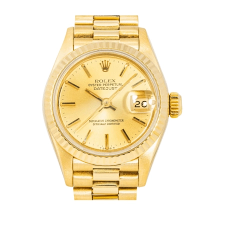 Rolex Lady-Datejust Yellow Gold Champagne Stick Dial 69178