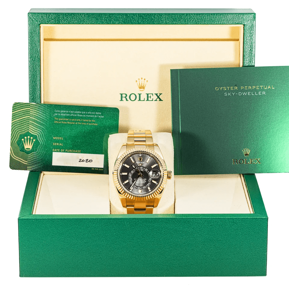 Rolex Sky-Dweller Rose Gold Dark Rhodium Stick Dial 326935