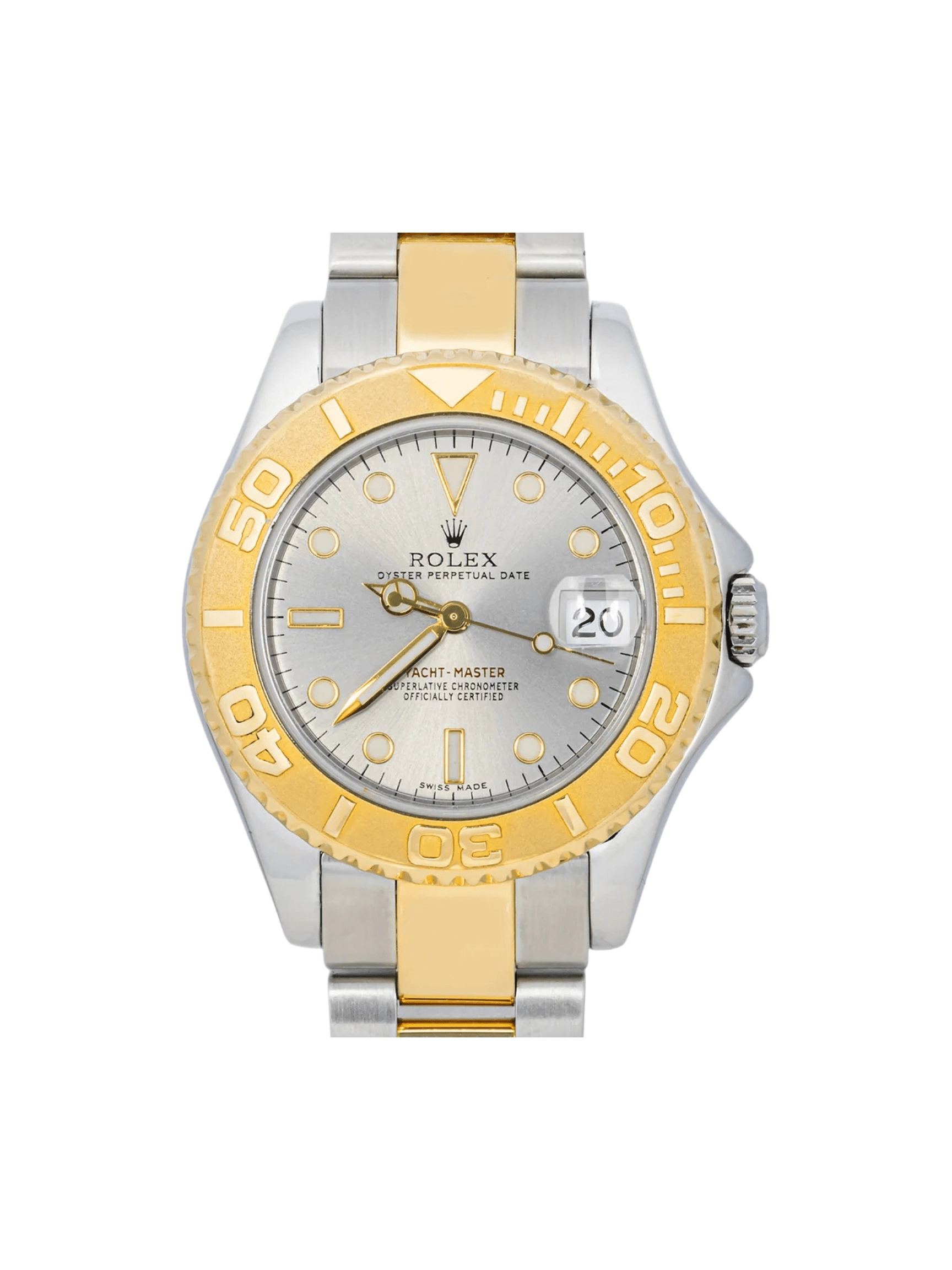 Rolex Yacht Master Stainless Steel and Yellow Gold Silver Dial 168623