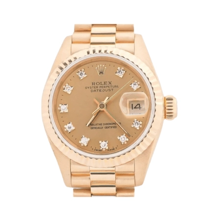 Rolex Lady-Datejust Yellow Gold Champagne Diamond Dial 69178