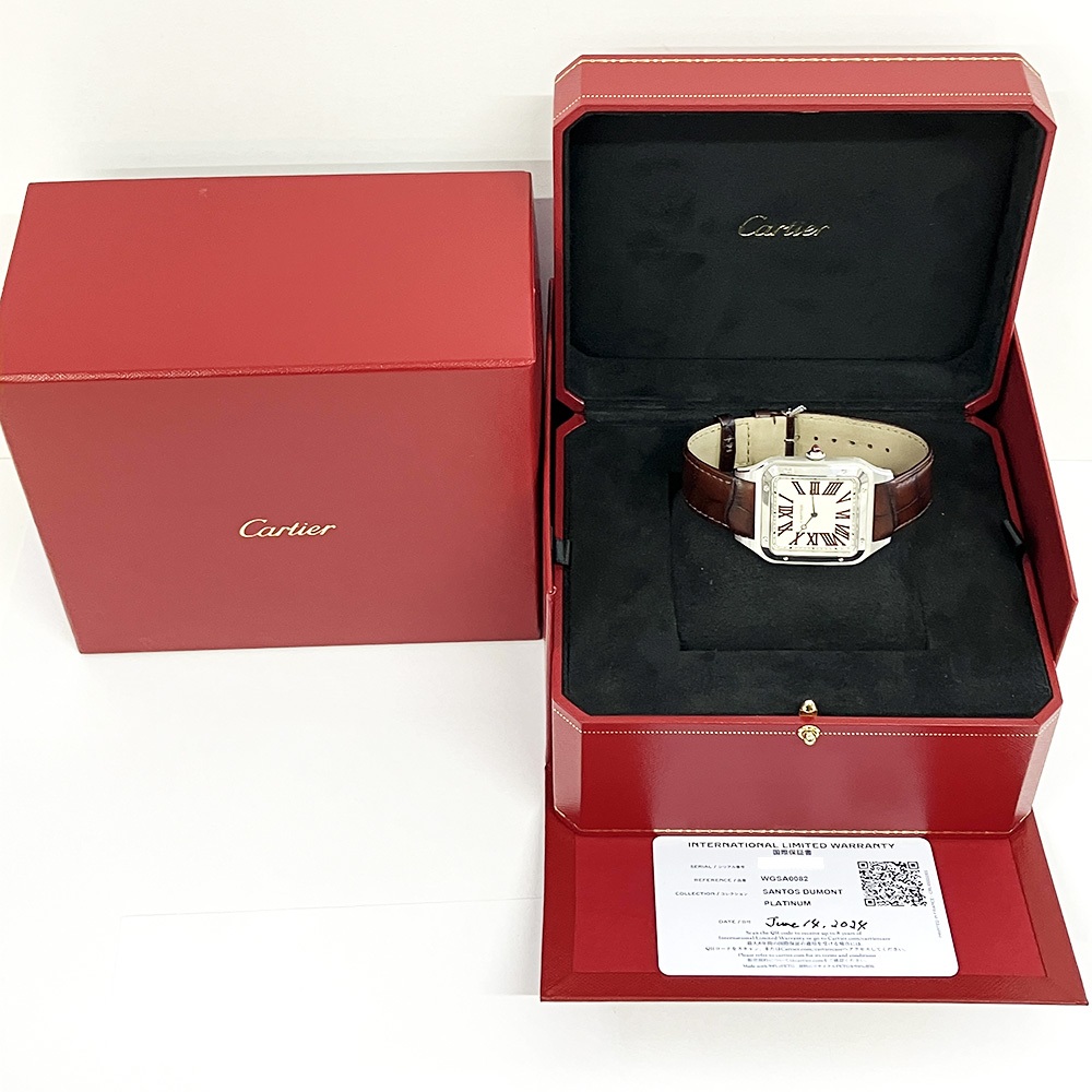 Cartier Santos Dumont Steel White Roman Dial WGSA0082 Bracelet