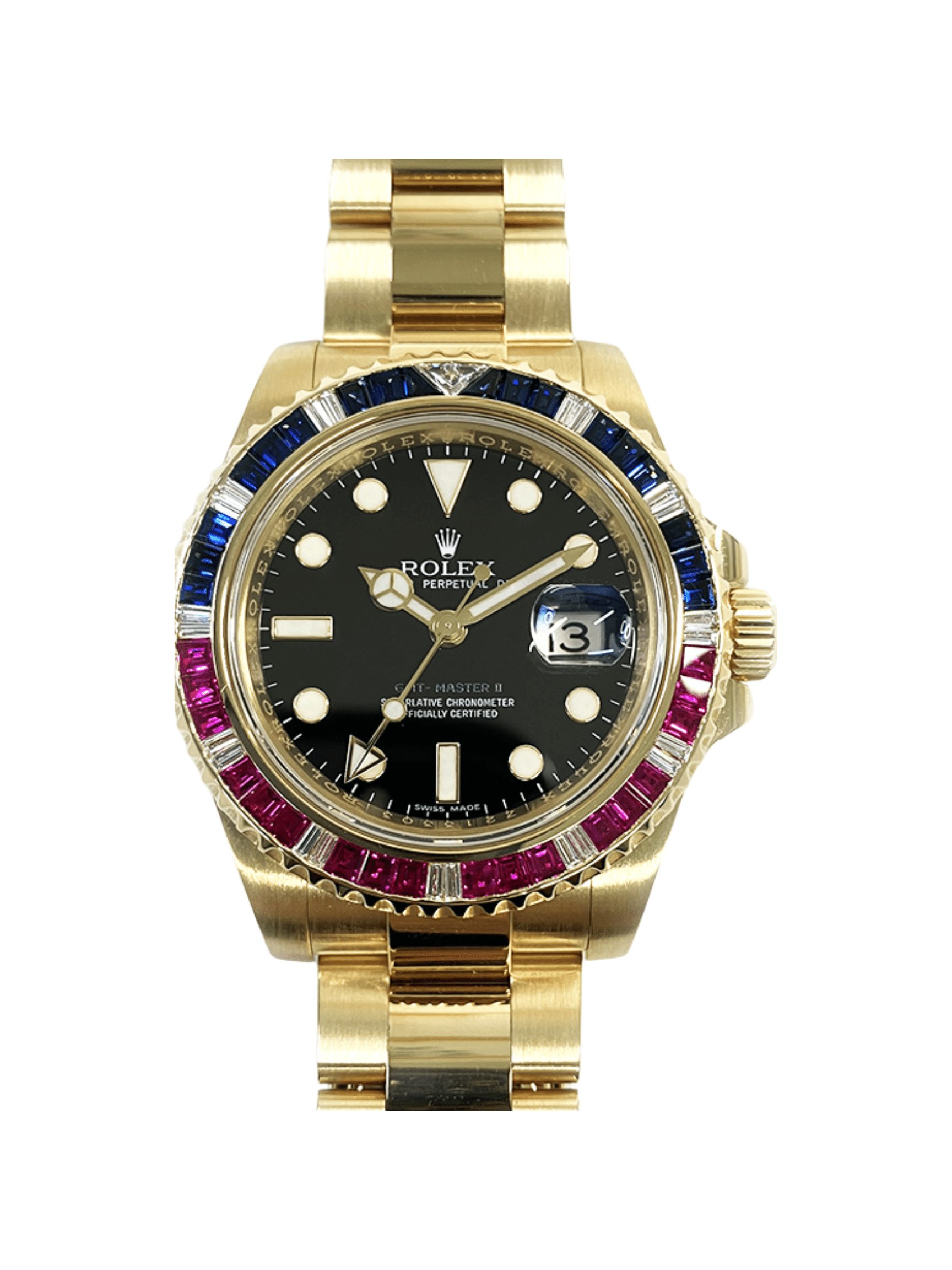 Rolex GMT-Master II Yellow Gold Black Dial 116748SARU Bracelet