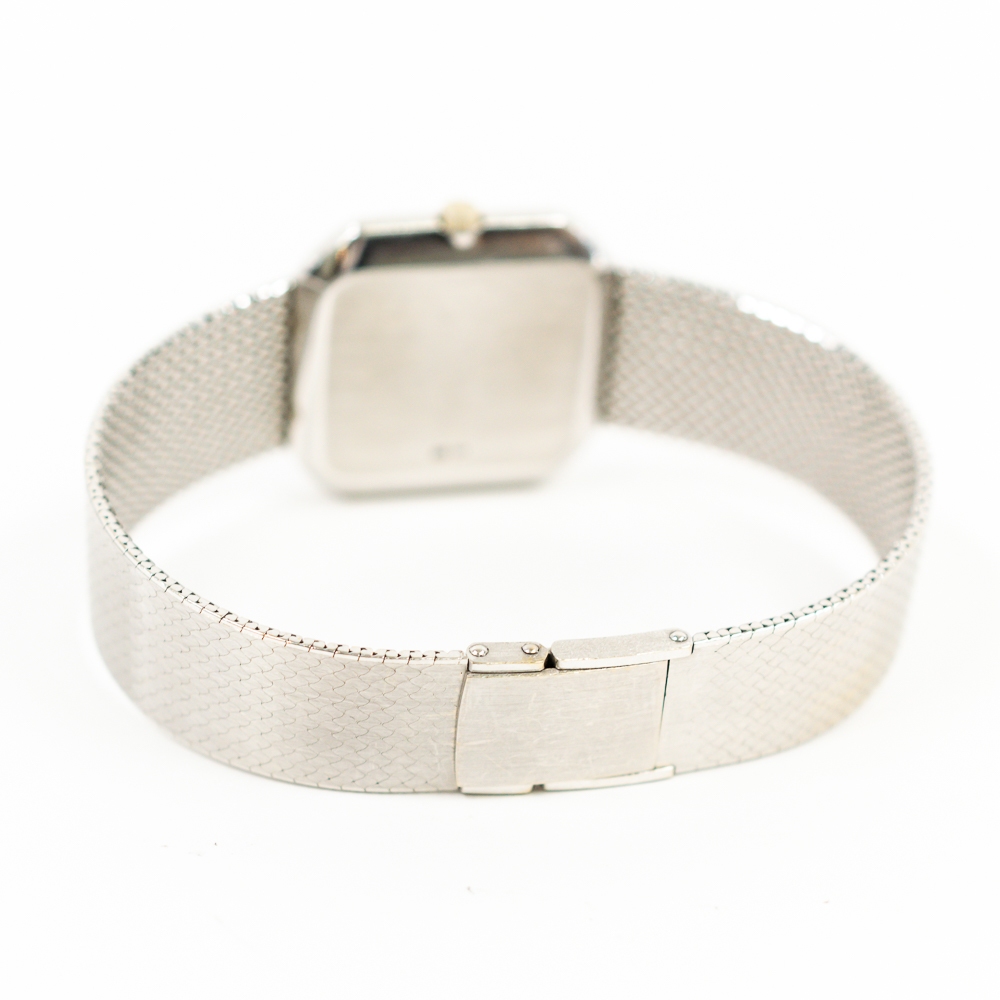 Patek Philippe Octagon Diamond Bezel White Gold Blue Dial 3854