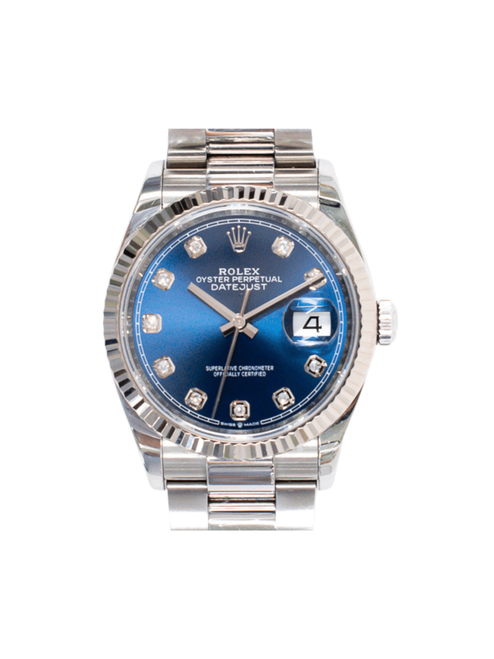 Rolex Datejust 36 Stainless Steel and White Gold Blue Diamond Dial 126234G