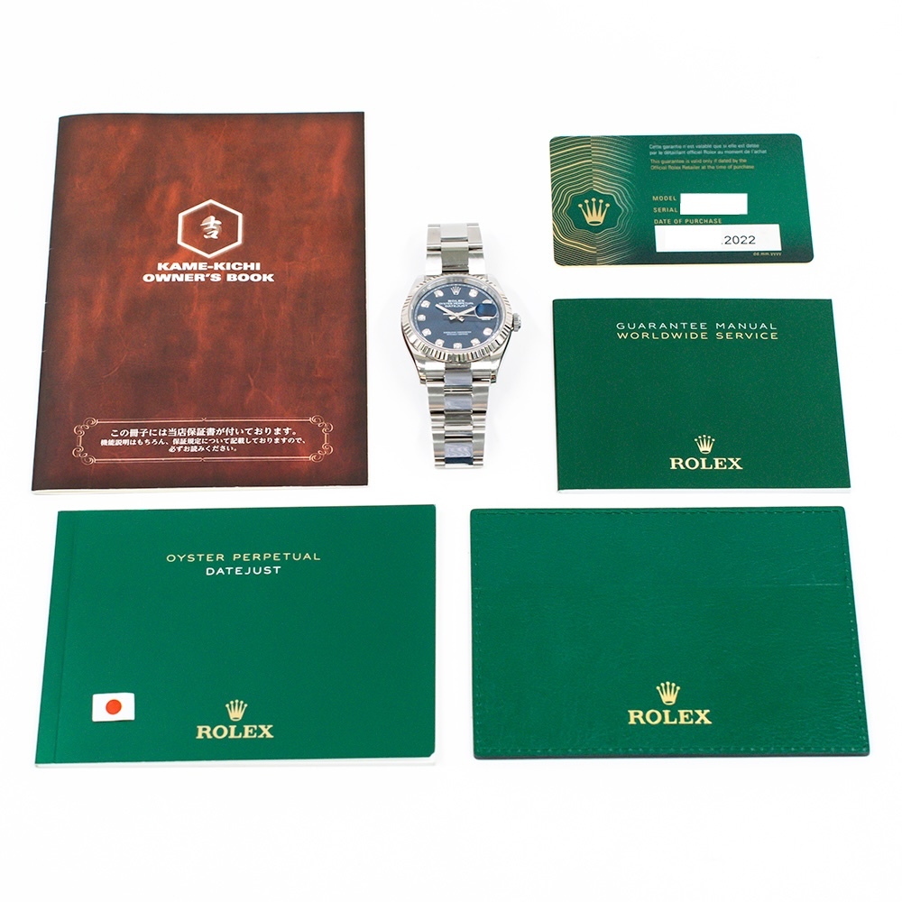Rolex Datejust 36 Stainless Steel and White Gold Blue Diamond Dial 126234G