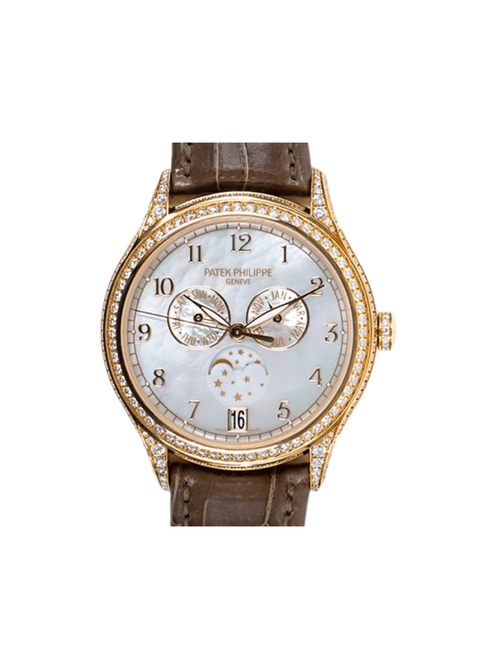 Patek Philippe Annual Calendar Rose Gold Diamond Bezel MOP Dial 4948R-001