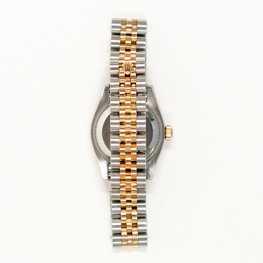 Rolex Lady-Datejust Rose Gold and Stainless Steel White Diamond Dial 179171G