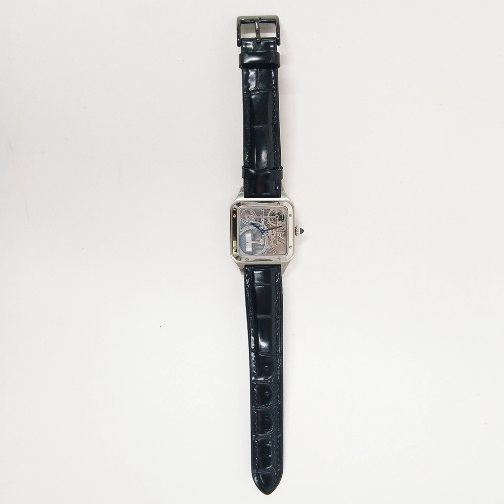Cartier Santos-Dumont Stainless Steel Skeleton Dial WHSA0032