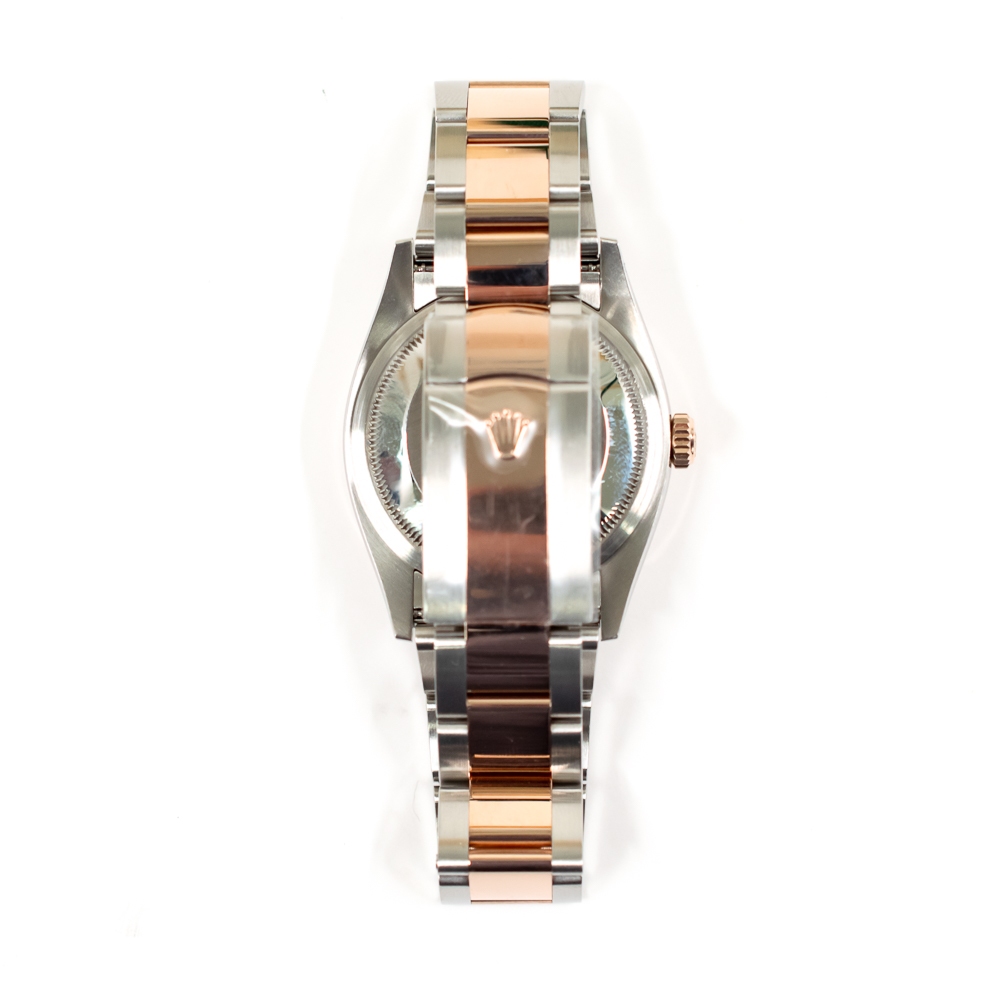 Rolex Datejust 36 Rose Gold and Steel Diamond Bezel White Dial 126281RBR