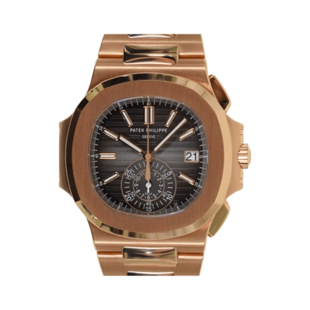 Patek Philippe Nautilus Chronograph Nautilus Rose Gold Black Dial 5980/1R-001